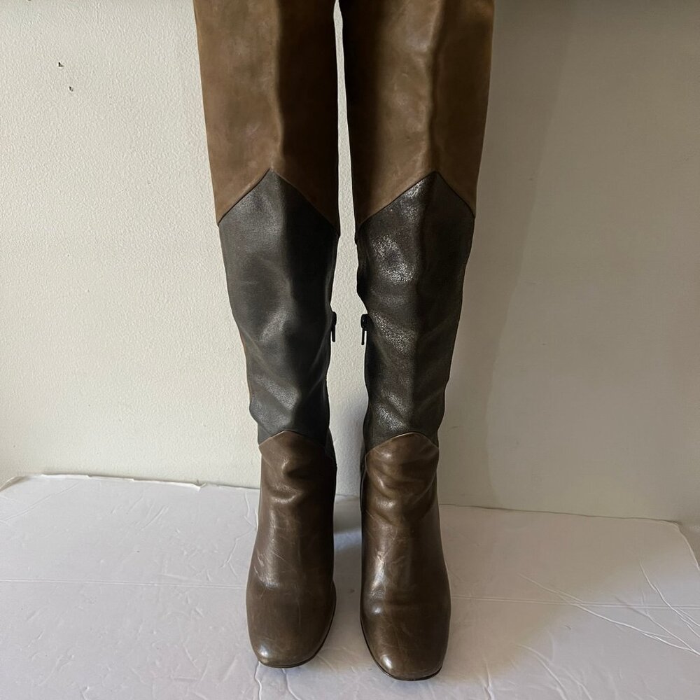 $400 Free People Patchwork Olive Pattern Tall Kne… - image 6